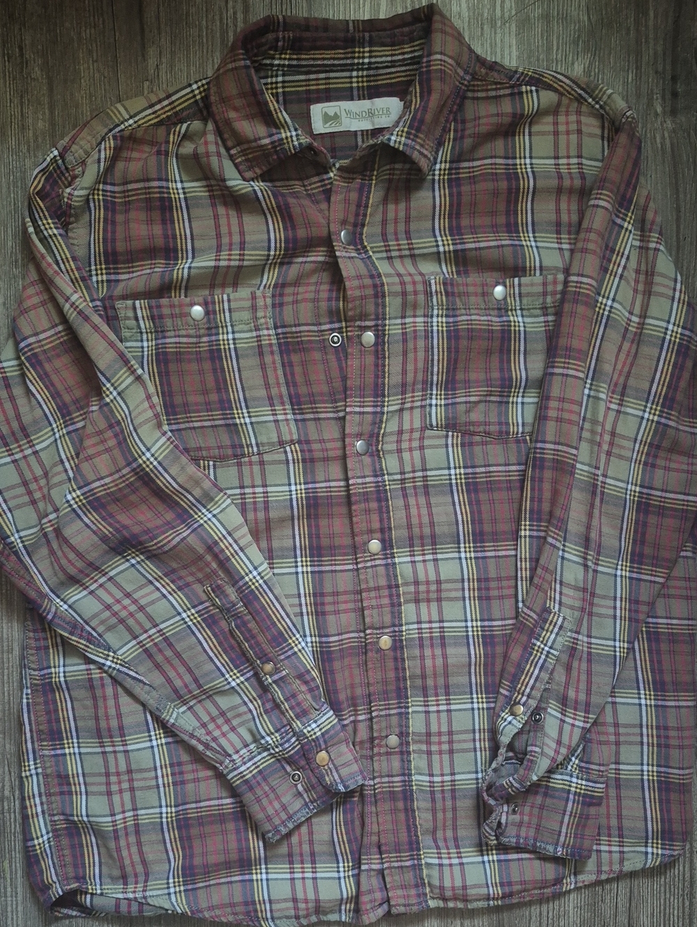 Wind River Snap Button Plaid Long Sleeve
